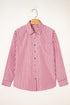 Striped Relaxed Fit Woven Long Sleeve Button Down Shirt