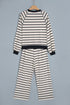 Striped Relaxed Long Sleeve Top Drawstring Pant Set