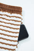 Striped Ribbed Collared V Neck Wide Leg Loungewear Set