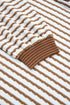 Striped Ribbed Collared V Neck Wide Leg Loungewear Set