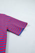 Striped Ribbed Cotton Chest Patch Two Piece Short Set
