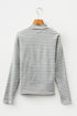 Striped Ribbed High Neck Slim Fit Long Sleeve Top