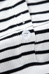 Striped Ribbed Knit Button Front Long Sleeve Henley Top