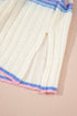 Striped Ribbed Knit Elbow Sleeve Boxy Top