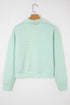 Striped Ribbed Knit Quarter Zip Long Sleeve Pullover