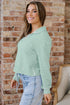 Striped Ribbed Knit Quarter Zip Long Sleeve Pullover