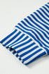 Striped Ribbed Knit Quarter Zip Long Sleeve Pullover