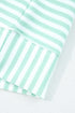 Striped Ribbed Knit Quarter Zip Long Sleeve Pullover
