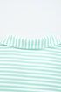 Striped Ribbed Knit Quarter Zip Long Sleeve Pullover