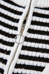 Striped Ribbed Knit Quarter Zip Pullover Sweater