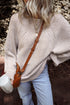 Striped Ribbed Knit Raglan Sleeve Relaxed Sweater