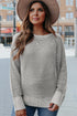 Striped Ribbed Knit Raglan Sleeve Relaxed Sweater