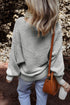 Striped Ribbed Knit Raglan Sleeve Relaxed Sweater