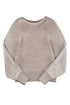 Striped Ribbed Knit Raglan Sleeve Relaxed Sweater