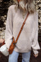 Striped Ribbed Knit Raglan Sleeve Relaxed Sweater
