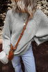 Striped Ribbed Knit Raglan Sleeve Relaxed Sweater