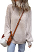 Striped Ribbed Knit Raglan Sleeve Relaxed Sweater