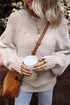 Striped Ribbed Knit Raglan Sleeve Relaxed Sweater