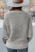 Striped Ribbed Knit Raglan Sleeve Relaxed Sweater