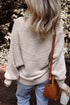 Striped Ribbed Knit Raglan Sleeve Relaxed Sweater