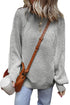 Striped Ribbed Knit Raglan Sleeve Relaxed Sweater