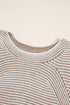 Striped Ribbed Knit Raglan Sleeve Relaxed Sweater