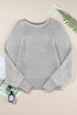 Striped Ribbed Knit Raglan Sleeve Relaxed Sweater
