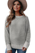 Striped Ribbed Knit Raglan Sleeve Relaxed Sweater