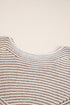 Striped Ribbed Knit Raglan Sleeve Relaxed Sweater