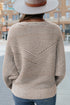 Striped Ribbed Knit Raglan Sleeve Relaxed Sweater