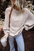 Striped Ribbed Knit Raglan Sleeve Relaxed Sweater