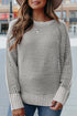 Striped Ribbed Knit Raglan Sleeve Relaxed Sweater
