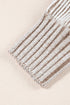 Striped Ribbed Knit Raglan Sleeve Relaxed Sweater