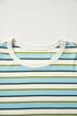 Striped Ribbed Knit Round Neck Long Sleeve Top