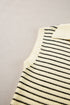 Striped Ribbed Knit V Neck Collared Sweater