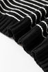 Striped Ribbed Knit V Neck Collared Sweater