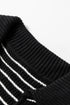 Striped Ribbed Knit V Neck Collared Sweater