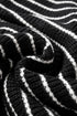 Striped Ribbed Knit V Neck Collared Sweater