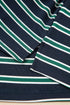 Striped Ribbed Patchwork Pocket Crew Neck Long Sleeve Top