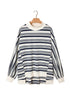 Striped Ribbed Stand Neck Long Sleeve Shift Sweatshirt