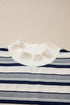 Striped Ribbed Stand Neck Long Sleeve Shift Sweatshirt