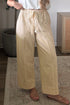 Striped Ribbon Drawstring Waist Full Length Shift Pants