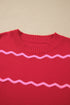 Striped Round Neck Long Sleeve Shift Pullover Sweater