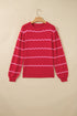 Striped Round Neck Long Sleeve Shift Pullover Sweater