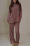 Striped Round Neck Oversized Long Sleeve Top Pant Set