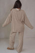 Striped Round Neck Oversized Top Pant Set