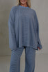 Striped Round Neck Oversized Top Pant Set