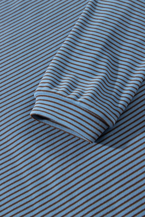 Striped Round Neck Oversized Top Pant Set