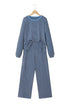 Striped Round Neck Oversized Top Pant Set