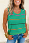 Striped Round Neck Sleeveless Knit Sweater Vest